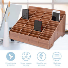 Load image into Gallery viewer, Wooden Multi-cell Mobile Phone Film Stand Desktop Accessories Display Rack, 14 Grids, Size: 21x17x16cm, 14 Grids, Brown