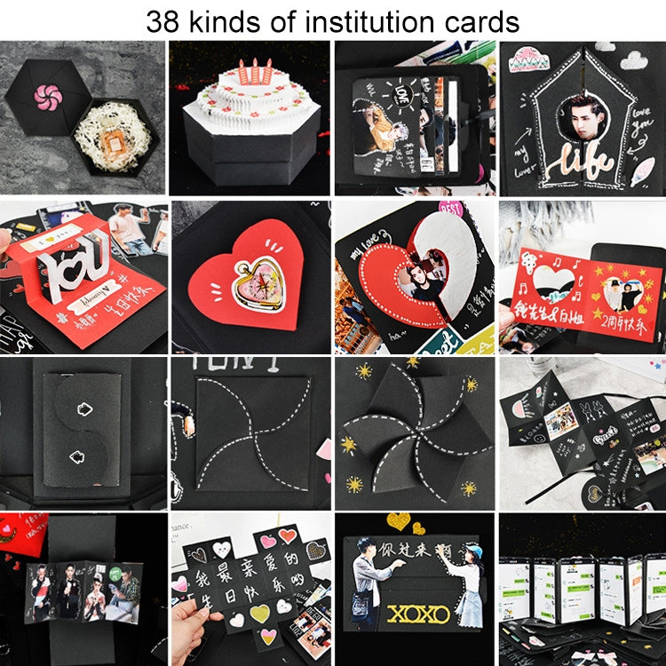 Heart Shape DIY Handmade Photo Album Surprise Explosion Bouncing Gift Box, DIY Album