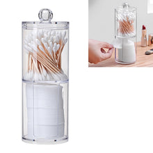 Load image into Gallery viewer, Transparent Round Plastic Cosmetic Box Cotton Swab Cotton Pads Combined Storage Box, Combined Box
