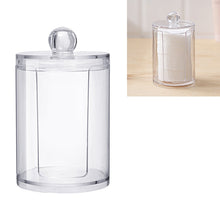 Load image into Gallery viewer, Transparent Round Plastic Cosmetic Box Cotton Pads Storage Box, Cotton Pads Box