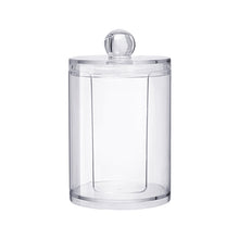Load image into Gallery viewer, Transparent Round Plastic Cosmetic Box Cotton Pads Storage Box, Cotton Pads Box