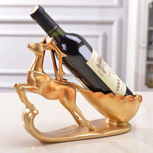 Load image into Gallery viewer, Creative Sika Deer Shape Wine Shelf Drain Rack Bottle Holder Living Room Ornaments Gift