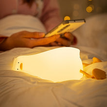 Load image into Gallery viewer, 1W USB Charging LED Lie Flat Duck Silicone Touch Sensing Night Light, Flat Duck