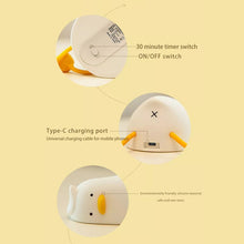 Load image into Gallery viewer, 1W USB Charging LED Lie Flat Duck Silicone Touch Sensing Night Light, Flat Duck