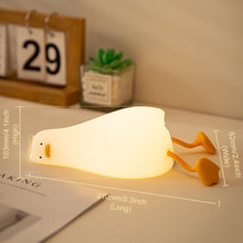 Load image into Gallery viewer, 1W USB Charging LED Lie Flat Duck Silicone Touch Sensing Night Light, Flat Duck
