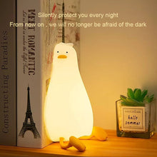 Load image into Gallery viewer, 1W USB Charging LED Lie Flat Duck Silicone Touch Sensing Night Light, Flat Duck
