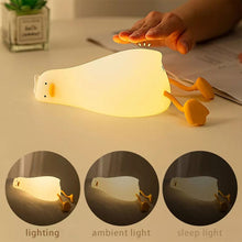 Load image into Gallery viewer, 1W USB Charging LED Lie Flat Duck Silicone Touch Sensing Night Light, Flat Duck