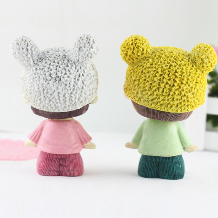 Creative Resin Cartoon Shaking Head Adorkable Couple Ornaments Car Home Bedroom Decoration Gifts