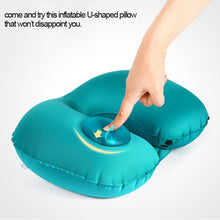 Load image into Gallery viewer, Portable Press Type Automatic Inflating Travel  U-shape Neck Pillow