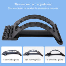 Load image into Gallery viewer, Lumbar Traction Stretching Device Posture Corrector Waist Support Spine Pain Relief Back Massage Stretcher, Ordinary Black