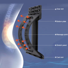 Load image into Gallery viewer, Lumbar Traction Stretching Device Posture Corrector Waist Support Spine Pain Relief Back Massage Stretcher, Ordinary Black