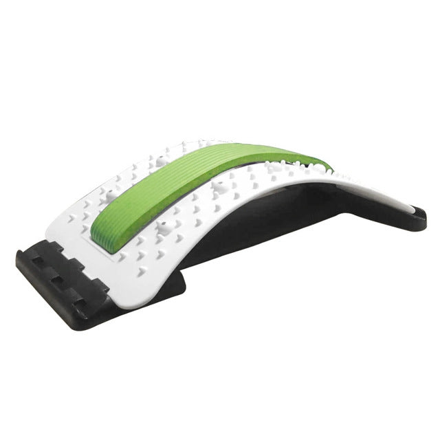 Lumbar Traction Stretching Device Posture Corrector Waist Support Spine Pain Relief Back Massage Stretcher, White Blue, White Purple, Black Green, Black Blue, Black Purple, Black Red, Red White, White Green