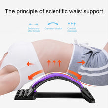 Load image into Gallery viewer, Lumbar Traction Stretching Device Posture Corrector Waist Support Spine Pain Relief Back Massage Stretcher, White Blue, White Purple, Black Green, Black Blue, Black Purple, Black Red, Red White, White Green