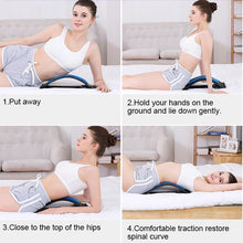 Load image into Gallery viewer, Lumbar Traction Stretching Device Posture Corrector Waist Support Spine Pain Relief Back Massage Stretcher, White Blue, White Purple, Black Green, Black Blue, Black Purple, Black Red, Red White, White Green