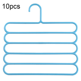 10pcs Multi-function 5 Layers Pants Scarf Silk Tie Plastic Clothes Hangers, 5 Layers Pants Hangers