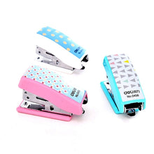 Load image into Gallery viewer, Deli Creative Stationery Geometry Stapler Colorful Fashion Stapler School Office Supplies Small, Size: 4.9*2.2cm, Random Color Delivery, 4.9x2.2cm