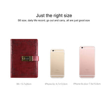 Load image into Gallery viewer, B6 Retro PU Cover Notebook Diary Book with Password Lock