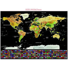 Load image into Gallery viewer, School Teaching Office Supplies Scratch World Map with National Flags, Size: 82.6 x 59.5cm