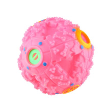 Load image into Gallery viewer, Pet Food Dispenser Squeaky Giggle Quack Sound Training Toy Chew Ball, Size: L, Ball Diameter: 11.5cm, Size: L, Pink