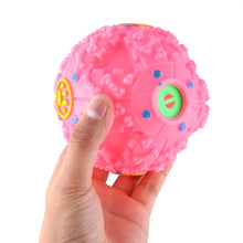 Load image into Gallery viewer, Pet Food Dispenser Squeaky Giggle Quack Sound Training Toy Chew Ball, Size: L, Ball Diameter: 11.5cm, Size: L, Pink