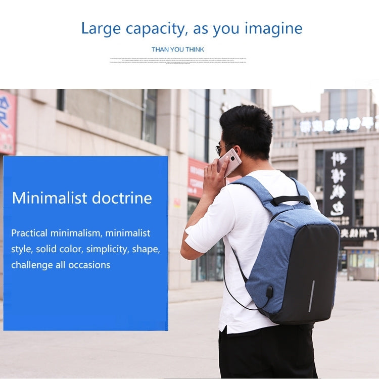Multi-Function Large Capacity Travel Anti-theft Security Casual Backpack Laptop Computer Bag with External USB Charging Interface for Men / Women, Size: 42 x 29 x 14 cm