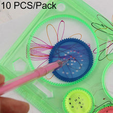 Load image into Gallery viewer, 10pcs Creative Million Flower Ruler Geometric Learning Rules Drawing Tools Fixed Student Painting Set Creative,Random Color Delivery, Million Flower
