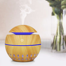 Load image into Gallery viewer, Wood Grain USB Hollowed-out Humidifier Seven Color Aromatherapy Lamp Automatic Alcohol Sprayer with Remote Control(Sky Blue), HC0372A, HC0372B, HC0372C, HC0372D, HC0372F, HC0372G, HC0372H, HC0372I, HC0372J, HC0372K