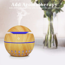 Load image into Gallery viewer, Wood Grain USB Hollowed-out Humidifier Seven Color Aromatherapy Lamp Automatic Alcohol Sprayer with Remote Control(Sky Blue), HC0372A, HC0372B, HC0372C, HC0372D, HC0372F, HC0372G, HC0372H, HC0372I, HC0372J, HC0372K