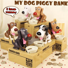 Load image into Gallery viewer, Creative Cartoon Edacious Puppy Automatic Money Eating Coin Saving Box, Dog Bank