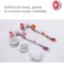 Load image into Gallery viewer, Multi-function Electric Waterproof Bath Cleansing Brush Long-handled Massage Brush, with 4 Brush Heads