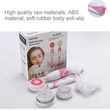 Load image into Gallery viewer, Multi-function Electric Waterproof Bath Cleansing Brush Long-handled Massage Brush, with 4 Brush Heads