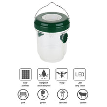 Load image into Gallery viewer, Solar Powered LED Fly Bee Trap Catcher Insect Control Tool, Black