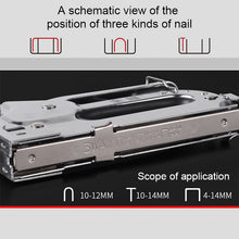 Load image into Gallery viewer, Nail Gun U Type / T Type / Door Type Nail Universal Nailer, Nailer, With Handle Case, With 1000 PCS Nails, With Handle Case &amp; 1000 PCS Nails