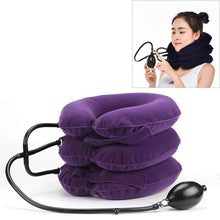 Load image into Gallery viewer, Household Full Cashmere Cervical Traction Instrument Neck Protection Inflatable Cervical Spine Massage Instrument, Full Cashmere (Black), Full Cashmere (Coffee), Full Cashmere (Grey), Full Cashmere (Blue), Full Cashmere (Purple), Full Cashmere (Rose Red)