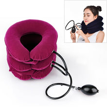 Load image into Gallery viewer, Household Full Cashmere Cervical Traction Instrument Neck Protection Inflatable Cervical Spine Massage Instrument, Full Cashmere (Black), Full Cashmere (Coffee), Full Cashmere (Grey), Full Cashmere (Blue), Full Cashmere (Purple), Full Cashmere (Rose Red)