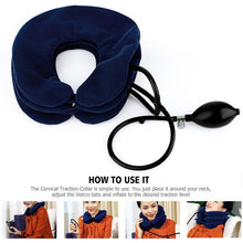 Load image into Gallery viewer, Household Full Cashmere Cervical Traction Instrument Neck Protection Inflatable Cervical Spine Massage Instrument, Full Cashmere (Black), Full Cashmere (Coffee), Full Cashmere (Grey), Full Cashmere (Blue), Full Cashmere (Purple), Full Cashmere (Rose Red)
