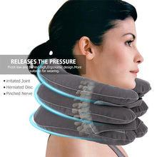 Load image into Gallery viewer, Household Full Cashmere Cervical Traction Instrument Neck Protection Inflatable Cervical Spine Massage Instrument, Full Cashmere (Black), Full Cashmere (Coffee), Full Cashmere (Grey), Full Cashmere (Blue), Full Cashmere (Purple), Full Cashmere (Rose Red)