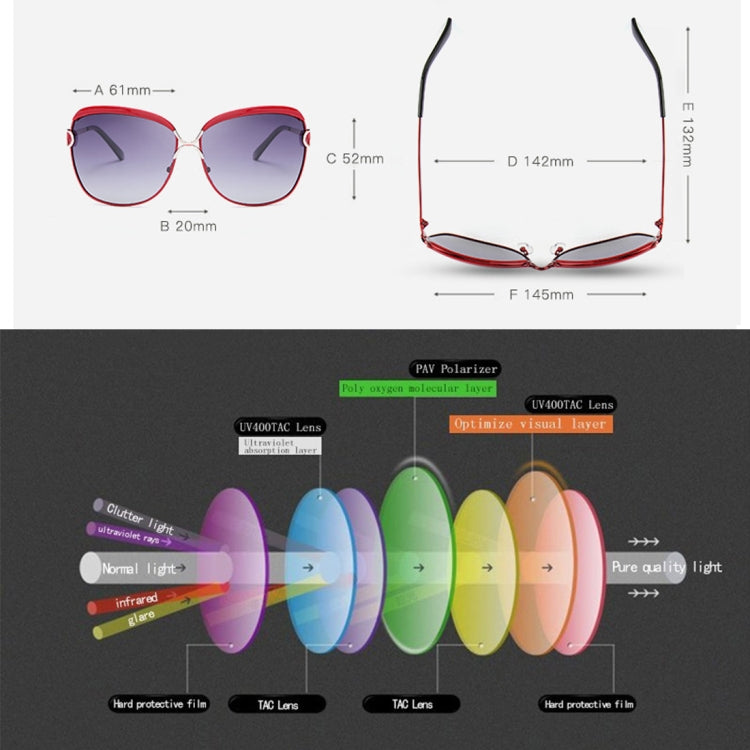 HDCRAFTER E016 Retro Fashion Ultraviolet-proof Polarized Sunglasses for Women