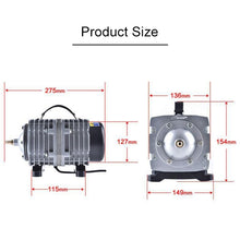 Load image into Gallery viewer, ACO-008 120W 110L/Min Electromagnetic Air Pump Compressor Seafood Fish Tank Increase Oxygen Air Flow Spliter, US Plug, ACO-008
