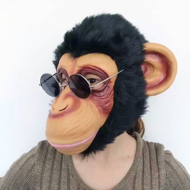 Popular Lovely Halloween Mask Masquerade Emulsion Gorilla Mask for Men and Women, Gorilla