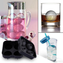 Load image into Gallery viewer, Ball Shape 4-Grid Silicone Ice Cube Mold, Ball Shape