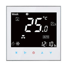 Load image into Gallery viewer, BAC-2000 Central Air Conditioning Type Touch LCD Digital 2-pipe Fan Coil Unit Room Thermostat, Display Fan Speed / Clock / Temperature  / Time / Week / Heat etc., BAC-2000 (Black), BAC-2000 (White)