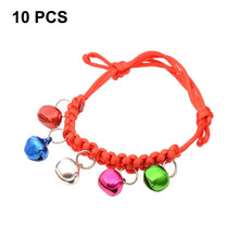 Load image into Gallery viewer, 10 PCS Hand-Woven Adjustable Pet Bell Collars, Adjustable Perimeter: 18-32cm, Random Color Delivery, djustable Pet Bell Collars