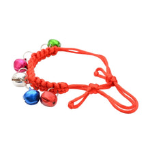Load image into Gallery viewer, 10 PCS Hand-Woven Adjustable Pet Bell Collars, Adjustable Perimeter: 18-32cm, Random Color Delivery, djustable Pet Bell Collars