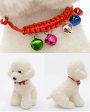 Load image into Gallery viewer, 10 PCS Hand-Woven Adjustable Pet Bell Collars, Adjustable Perimeter: 18-32cm, Random Color Delivery, djustable Pet Bell Collars