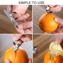 Load image into Gallery viewer, 5 PCS Stainless Steel Finger Open Orange Peeler Parer Tool, 5 PCS Stainless Steel