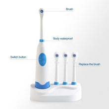 Load image into Gallery viewer, 2W Creative Household Waterproof Rotary Electric Toothbrush Set with 4 Replacement Brush Heads &amp; Base, 8500 Revolutions Per Minute
