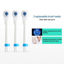 Load image into Gallery viewer, 2W Creative Household Waterproof Rotary Electric Toothbrush Set with 4 Replacement Brush Heads &amp; Base, 8500 Revolutions Per Minute