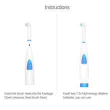 Load image into Gallery viewer, 2W Creative Household Waterproof Rotary Electric Toothbrush Set with 4 Replacement Brush Heads &amp; Base, 8500 Revolutions Per Minute