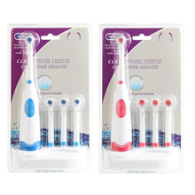 Load image into Gallery viewer, 2W Creative Household Waterproof Rotary Electric Toothbrush Set with 4 Replacement Brush Heads &amp; Base, 8500 Revolutions Per Minute